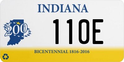 IN license plate 110E