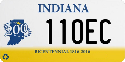 IN license plate 110EC