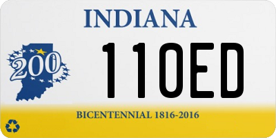 IN license plate 110ED