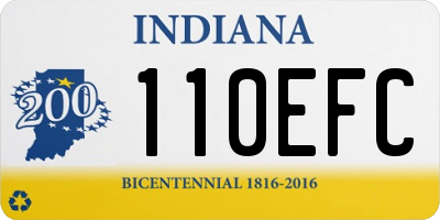 IN license plate 110EFC