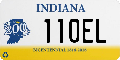 IN license plate 110EL