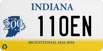 IN license plate 110EN