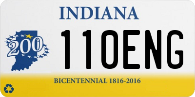 IN license plate 110ENG