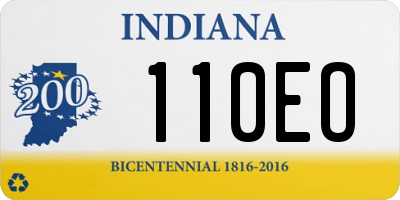 IN license plate 110EO