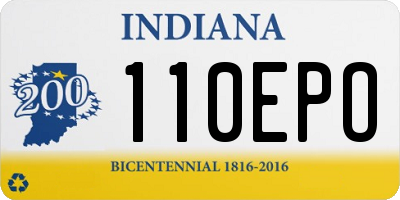 IN license plate 110EPO