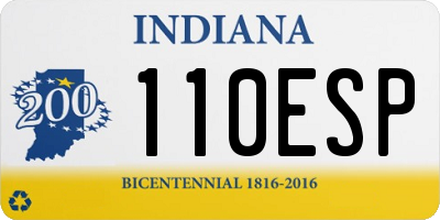 IN license plate 110ESP