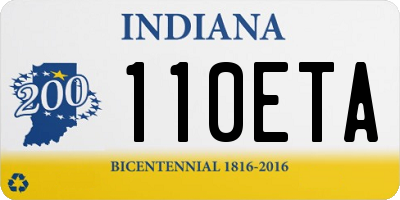IN license plate 110ETA