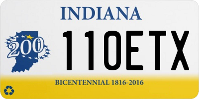 IN license plate 110ETX