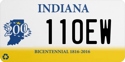 IN license plate 110EW