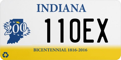 IN license plate 110EX