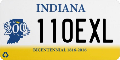 IN license plate 110EXL