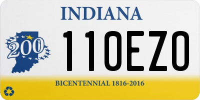 IN license plate 110EZO