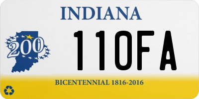 IN license plate 110FA