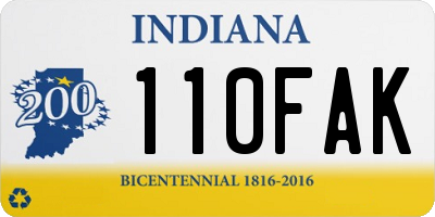 IN license plate 110FAK