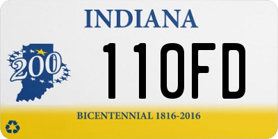 IN license plate 110FD