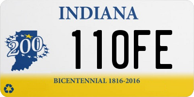 IN license plate 110FE