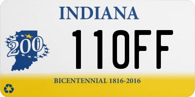 IN license plate 110FF