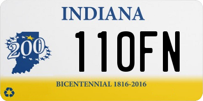 IN license plate 110FN