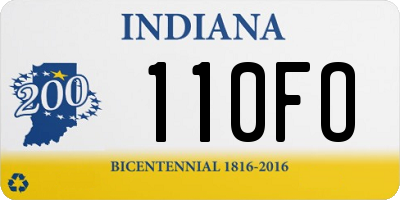 IN license plate 110FO
