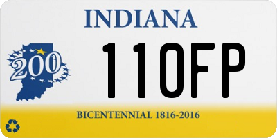 IN license plate 110FP