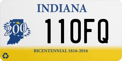 IN license plate 110FQ