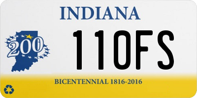 IN license plate 110FS