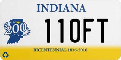 IN license plate 110FT