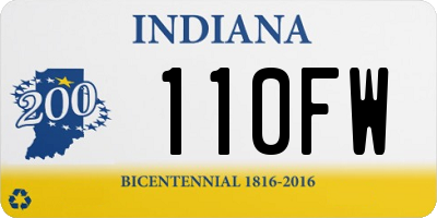 IN license plate 110FW