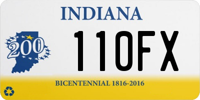 IN license plate 110FX