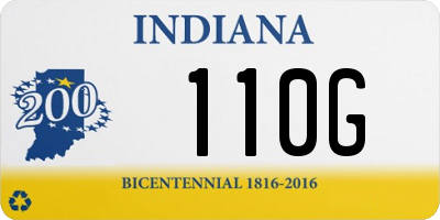 IN license plate 110G