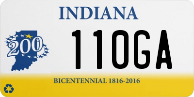 IN license plate 110GA