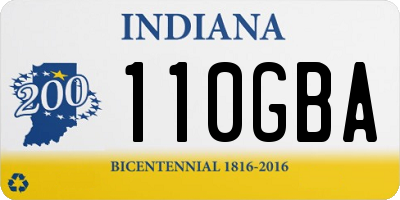 IN license plate 110GBA