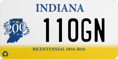 IN license plate 110GN