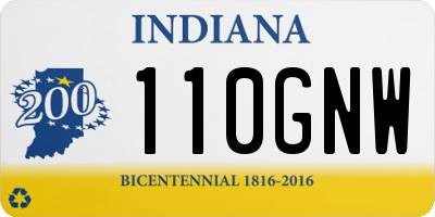 IN license plate 110GNW