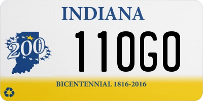 IN license plate 110GO