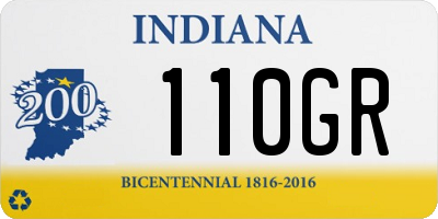 IN license plate 110GR