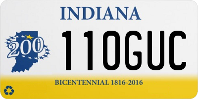 IN license plate 110GUC
