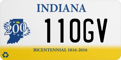 IN license plate 110GV
