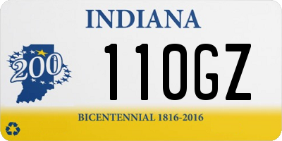 IN license plate 110GZ