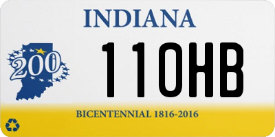 IN license plate 110HB