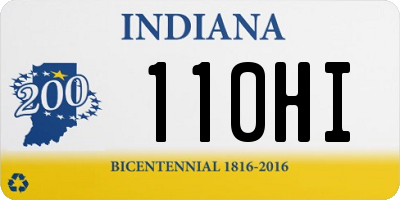 IN license plate 110HI