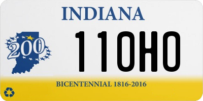 IN license plate 110HO