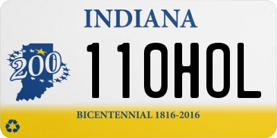 IN license plate 110HOL