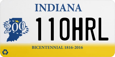 IN license plate 110HRL