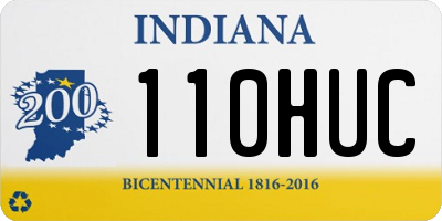 IN license plate 110HUC