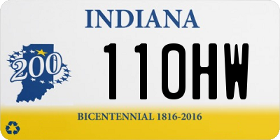 IN license plate 110HW