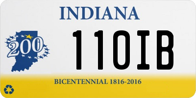 IN license plate 110IB