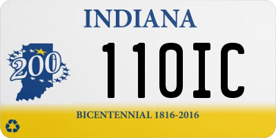 IN license plate 110IC