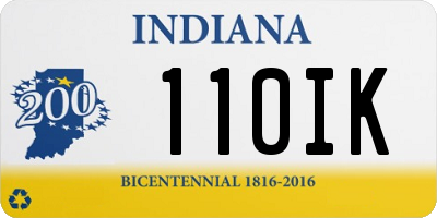 IN license plate 110IK