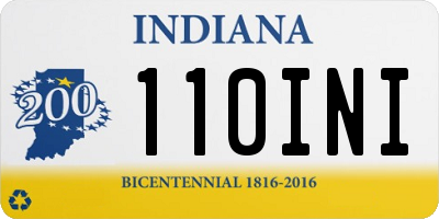 IN license plate 110INI